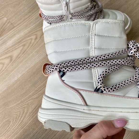 ZARA Off White & Pink Chunky Puffer Winter Boots | Insulated | Women’s Size 5 - Picture 4 of 6